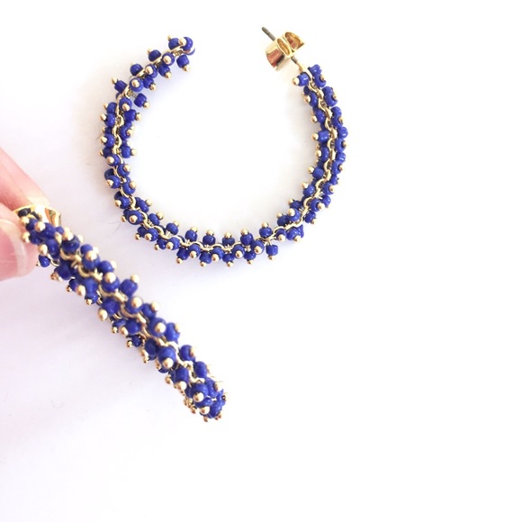 J. Crew Beaded Hoop Earrings - Picture 2 of 4